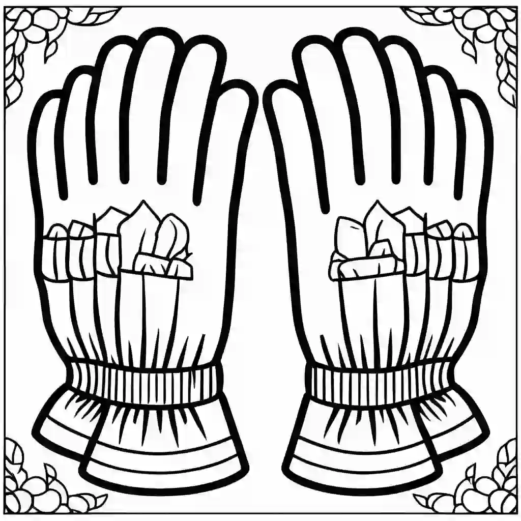 Gloves coloring pages